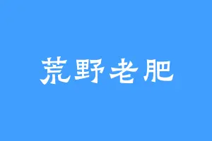 荒野老肥
