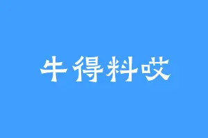 牛得料哎