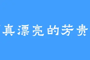 可真漂亮的芳贵人