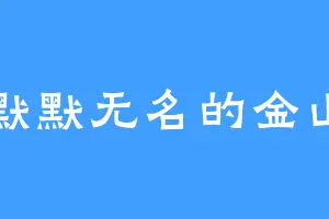 默默无名的金山