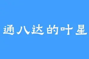 四通八达的叶星云