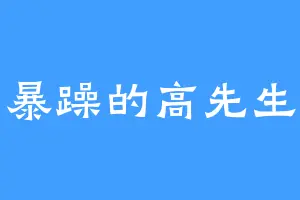 暴躁的高先生