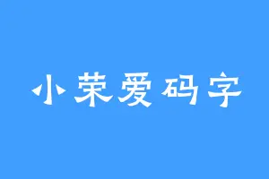 小荣爱码字