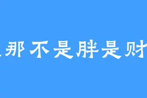 我那不是胖是财富