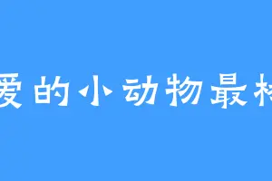 可爱的小动物最棒了