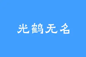 光鹤无名