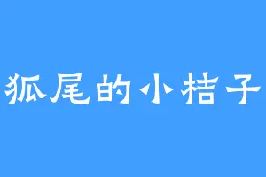 狐尾的小桔子