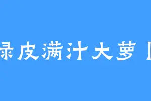 绿皮满汁大萝卜