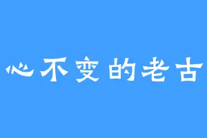 初心不变的老古董