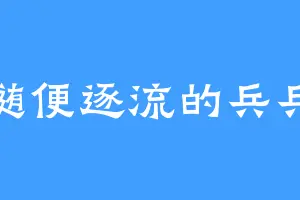 随便逐流的兵兵