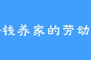 挣钱养家的劳动者