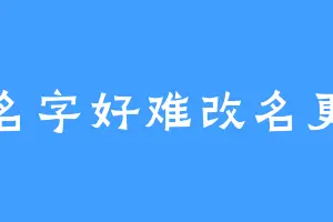 起名字好难改名更难
