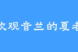喜欢观音兰的夏老师